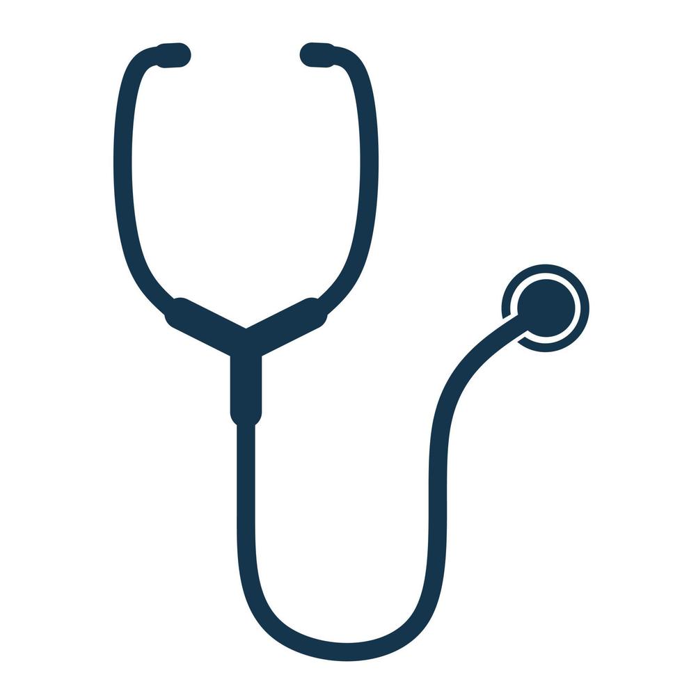 ícone do estetoscópio. símbolo de equipamento médico de design plano em um fundo branco. vetor