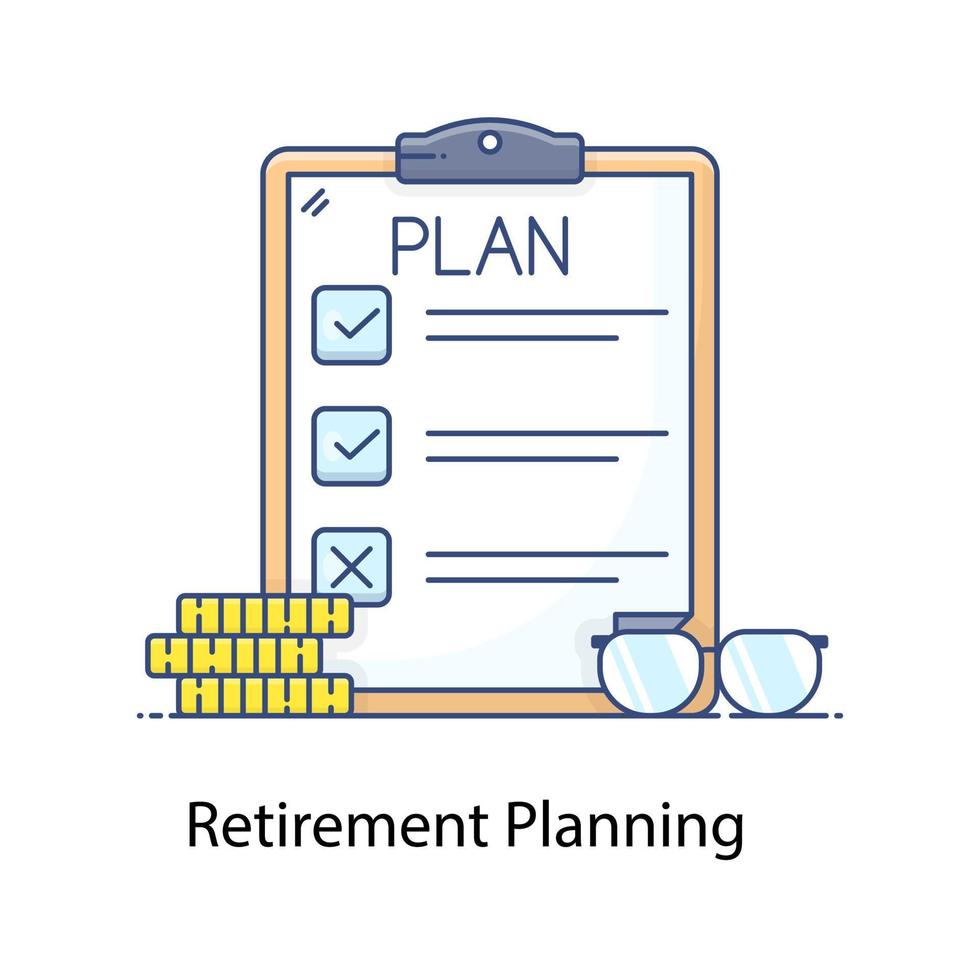 planejamento de aposentadoria ícone vetor de planejamento financeiro
