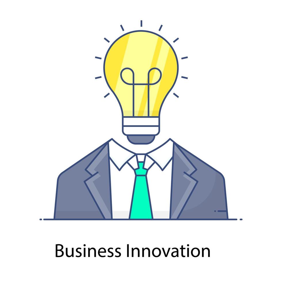 ícone de inovação empresarial pessoa com lâmpada vetor