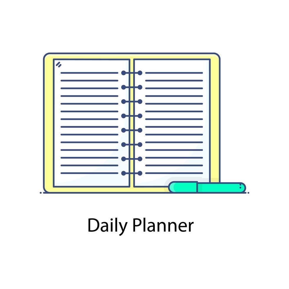 um ícone moderno e plano do planejador diário vetor