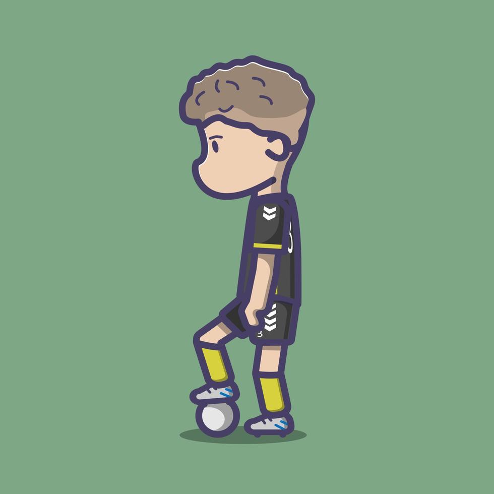 ilustração em vetor personagem fofa do futebol