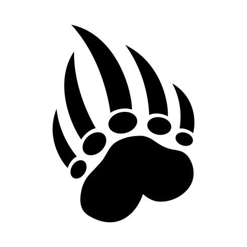 grizzly bear claw vector illustration