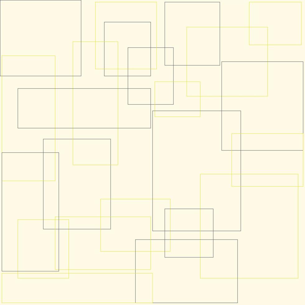 Resumo de padrão geométrico sem fim. quadrados e retângulos pretos cores amarelo e bege. textura moderna e elegante. vetor