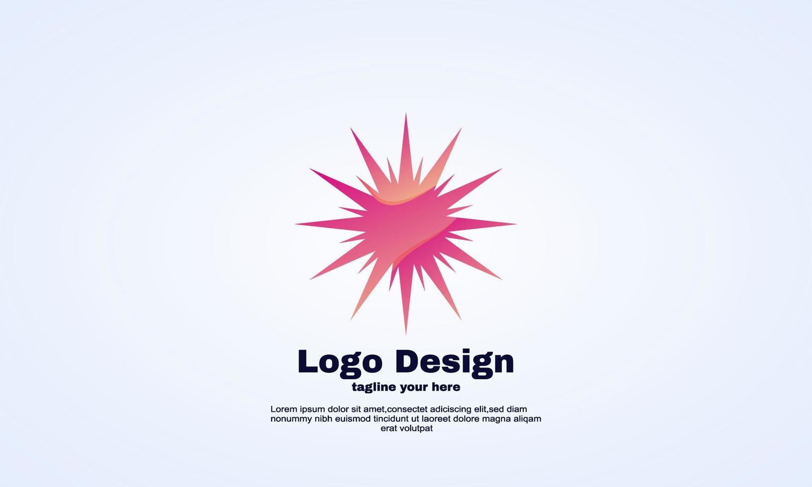 vetor de design de logotipo de empresa de marca de sol abstrato de estoque