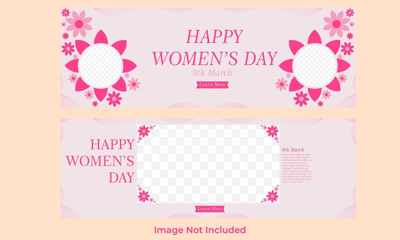 modelo de banner horizontal do dia internacional da mulher vetor