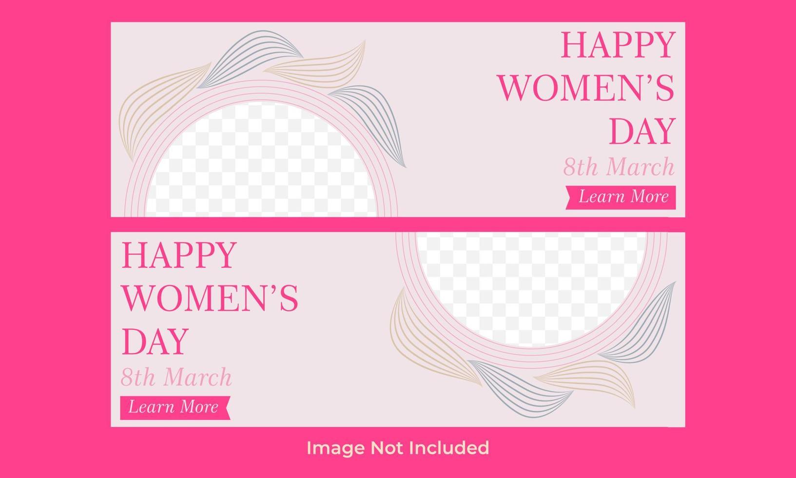 design de modelo de banner horizontal do dia internacional da mulher vetor