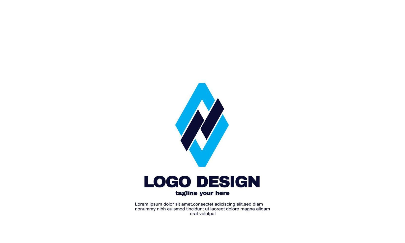 ideia criativa abstrata melhor modelo de logotipo de empresa colorido bonito cor azul marinho vetor