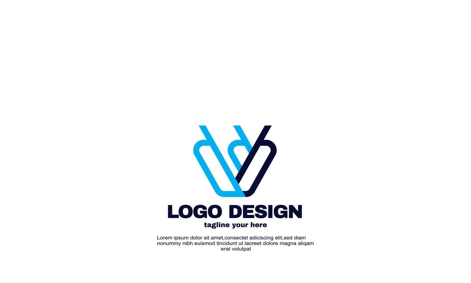 ideia criativa abstrata de estoque melhor modelo de design de logotipo de empresa de negócios coloridos fofos cor azul marinho vetor