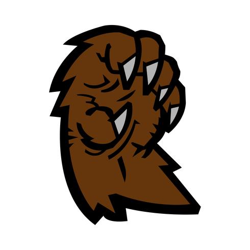 grizzly bear claw vector illustration