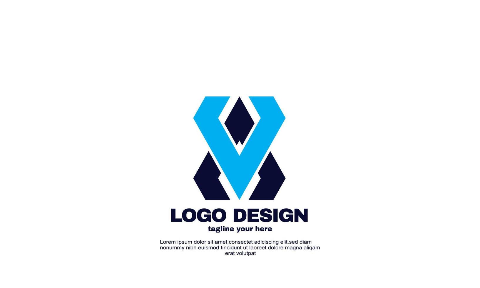 resumo melhor inspiração design de logotipo de negócios da empresa moderna vetor cor azul marinho