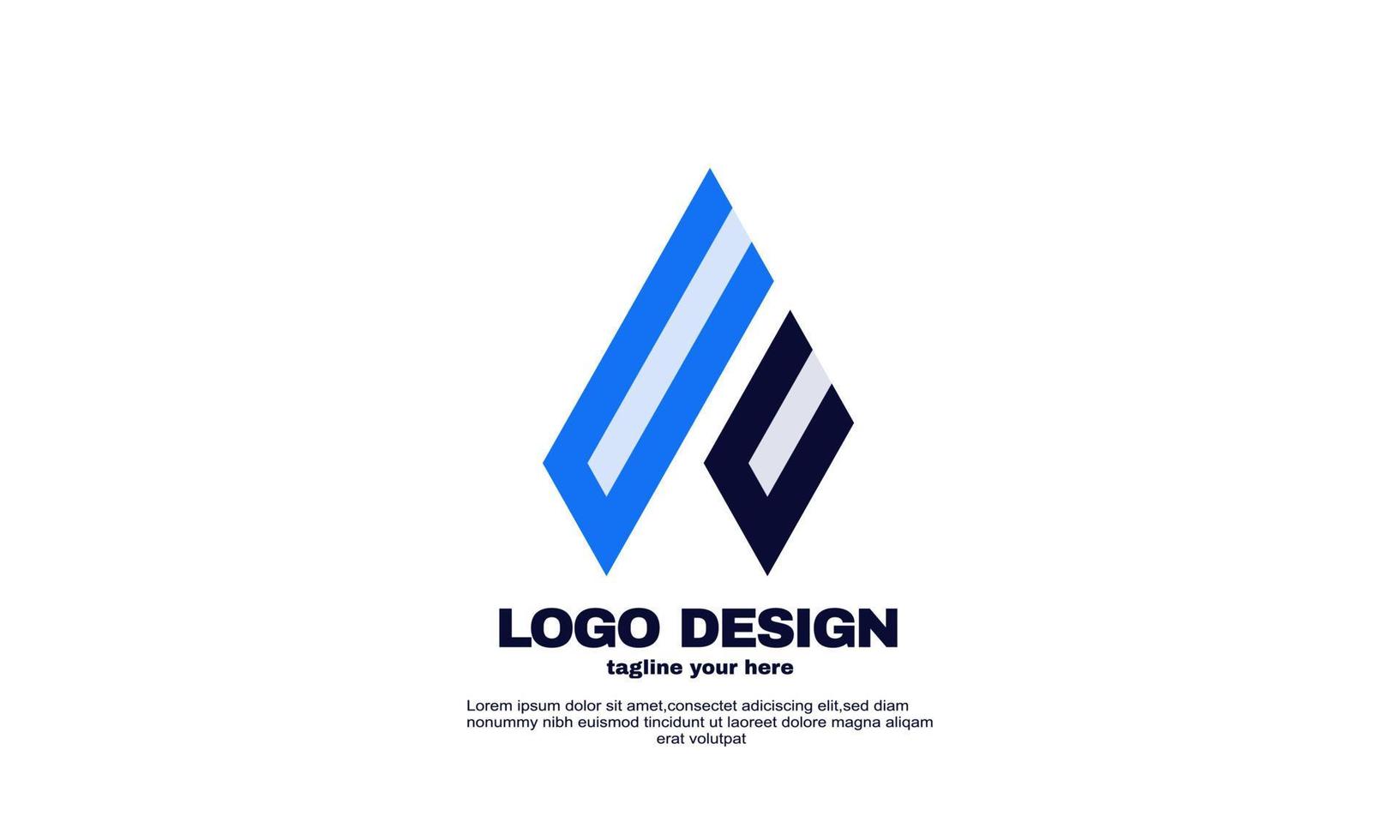 modelo de design de logotipo de negócios de empresa moderna de inspiração de cor azul marinho incrível vetor