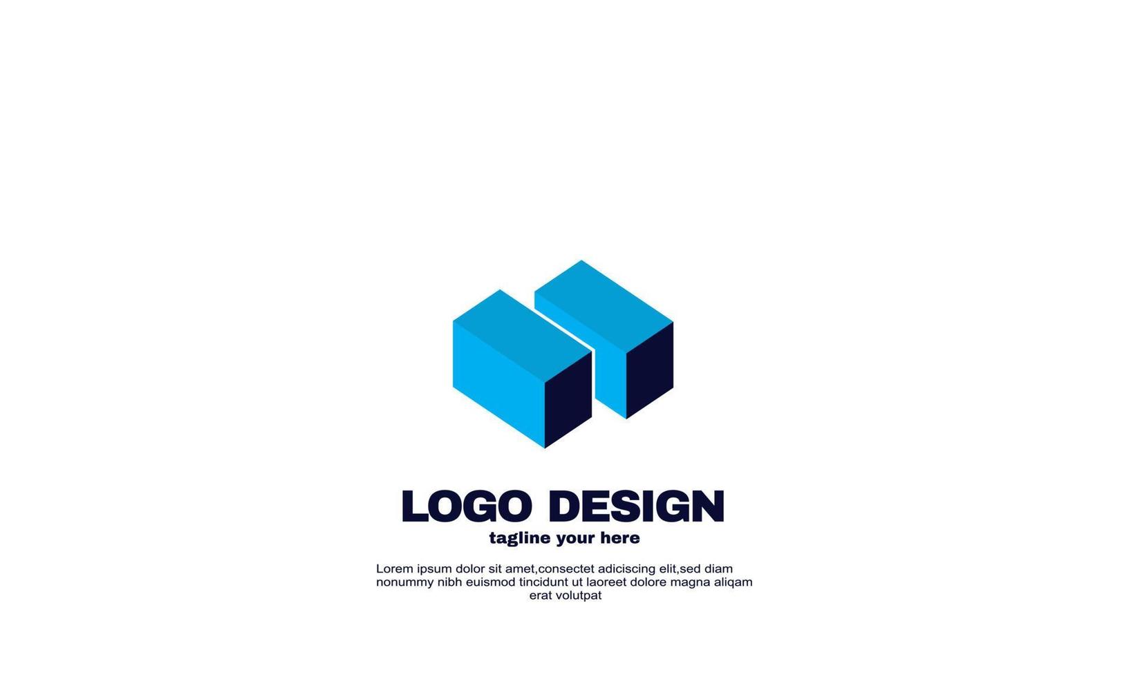 ideia criativa abstrata melhor logotipo de negócios da empresa elegante cor azul marinho vetor