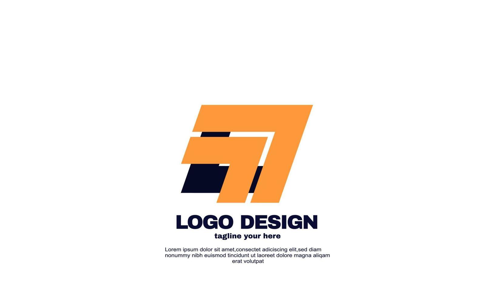 inspiração criativa abstrata melhor logotipo empresa geométrica poderosa e modelo de design de logotipo de negócios colorido vetor