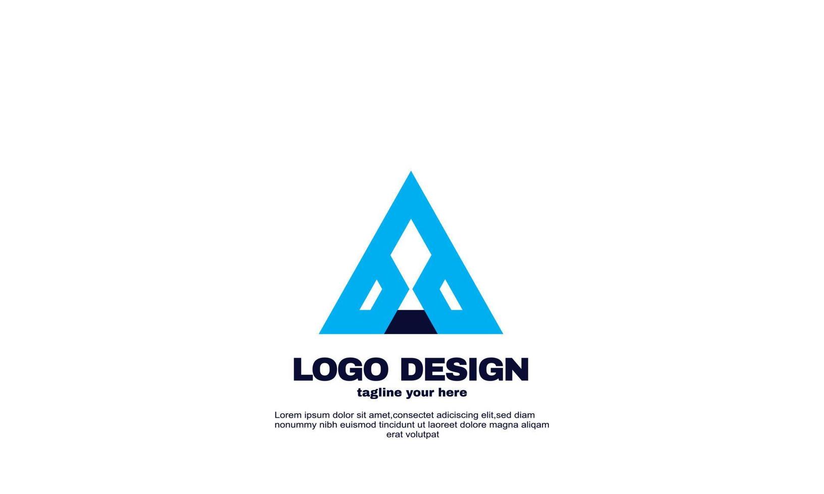 ideia criativa incrível melhor modelo de design de logotipo de negócios corporativo elegante e colorido cor azul marinho vetor