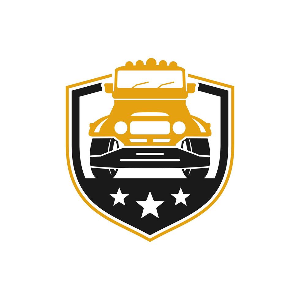 logotipo de transporte de escudo de carro hartop vetor