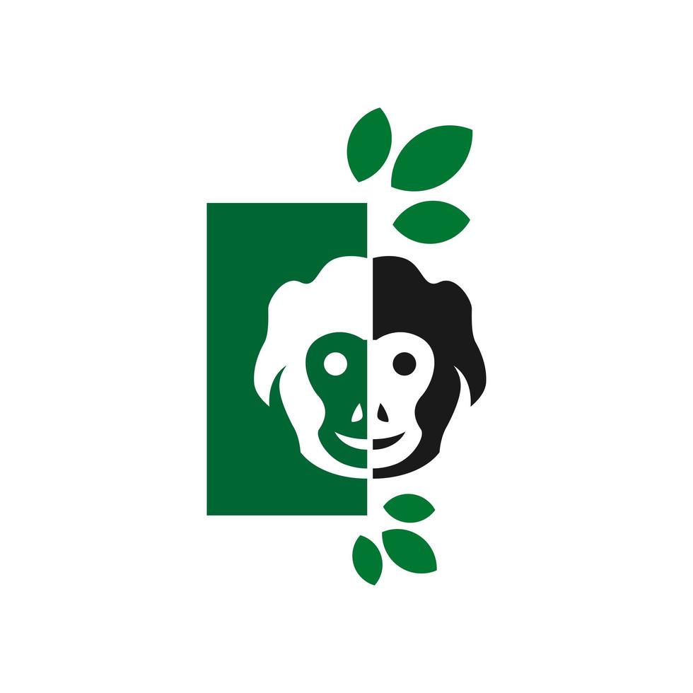 design de logotipo da selva de macaco vetor