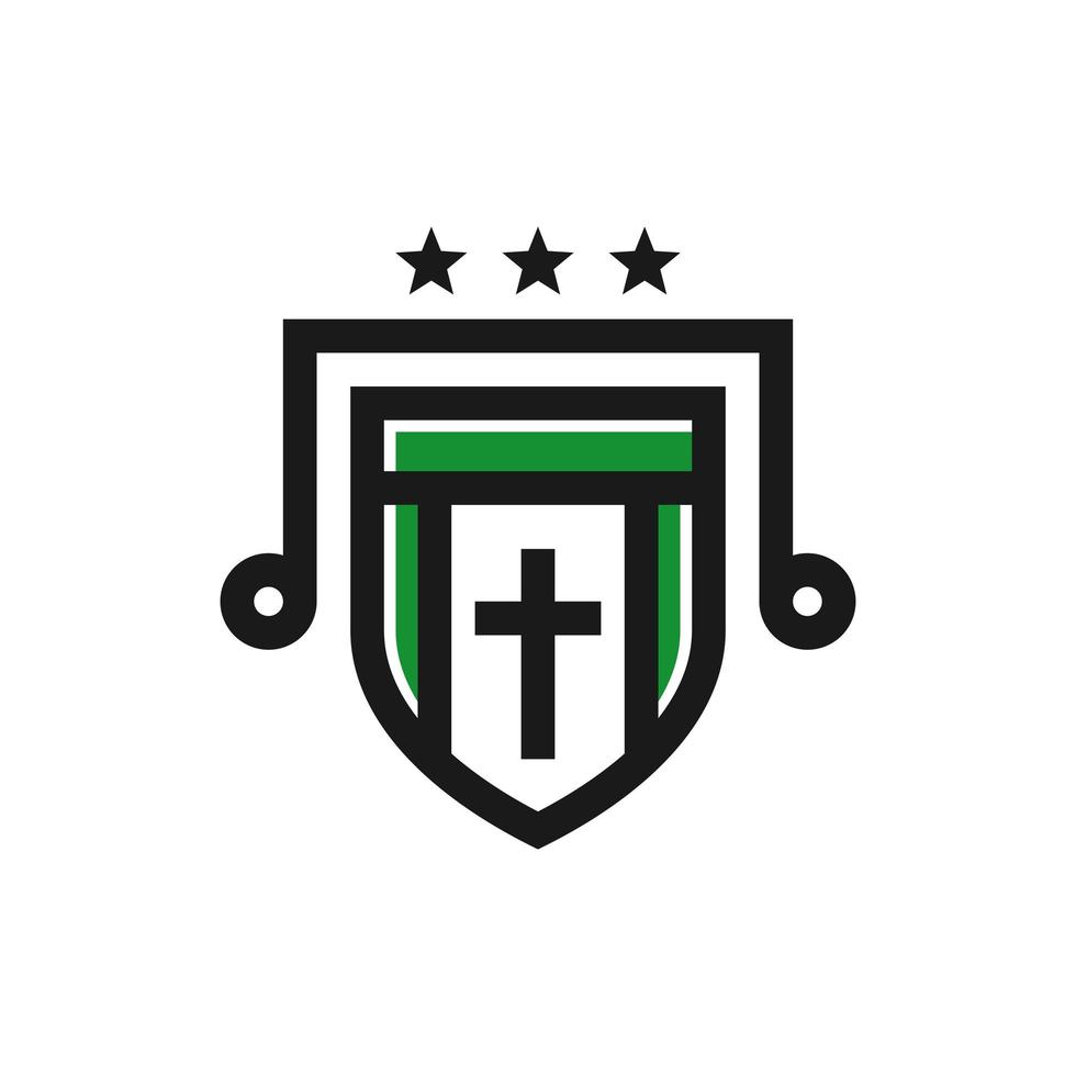 design de logotipo de escudo religioso católico vetor