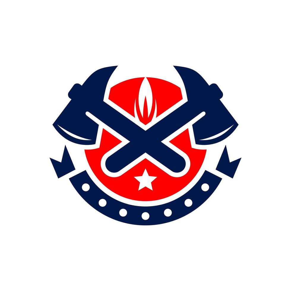logotipo de ilustração de escudo de bombeiro vetor