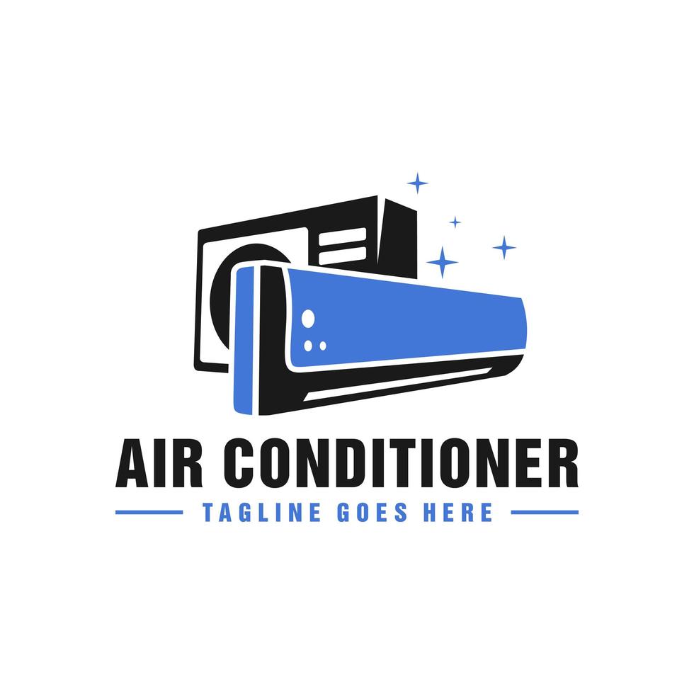 logotipo de ilustração de reparo de ar condicionado vetor
