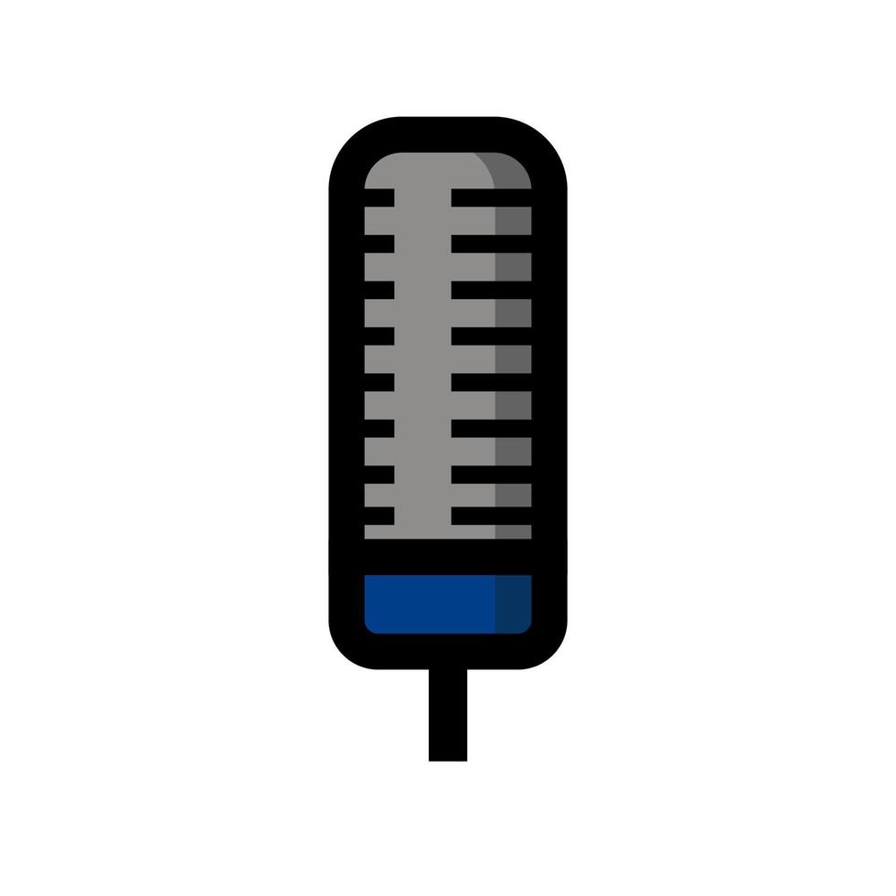 microfone para podcasts, objetos de entrevista vector ilustração simples design plano