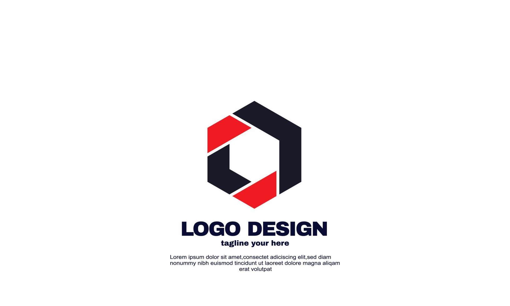 modelo de logotipo hexágono abstrato de estoque vetor cubo criativo