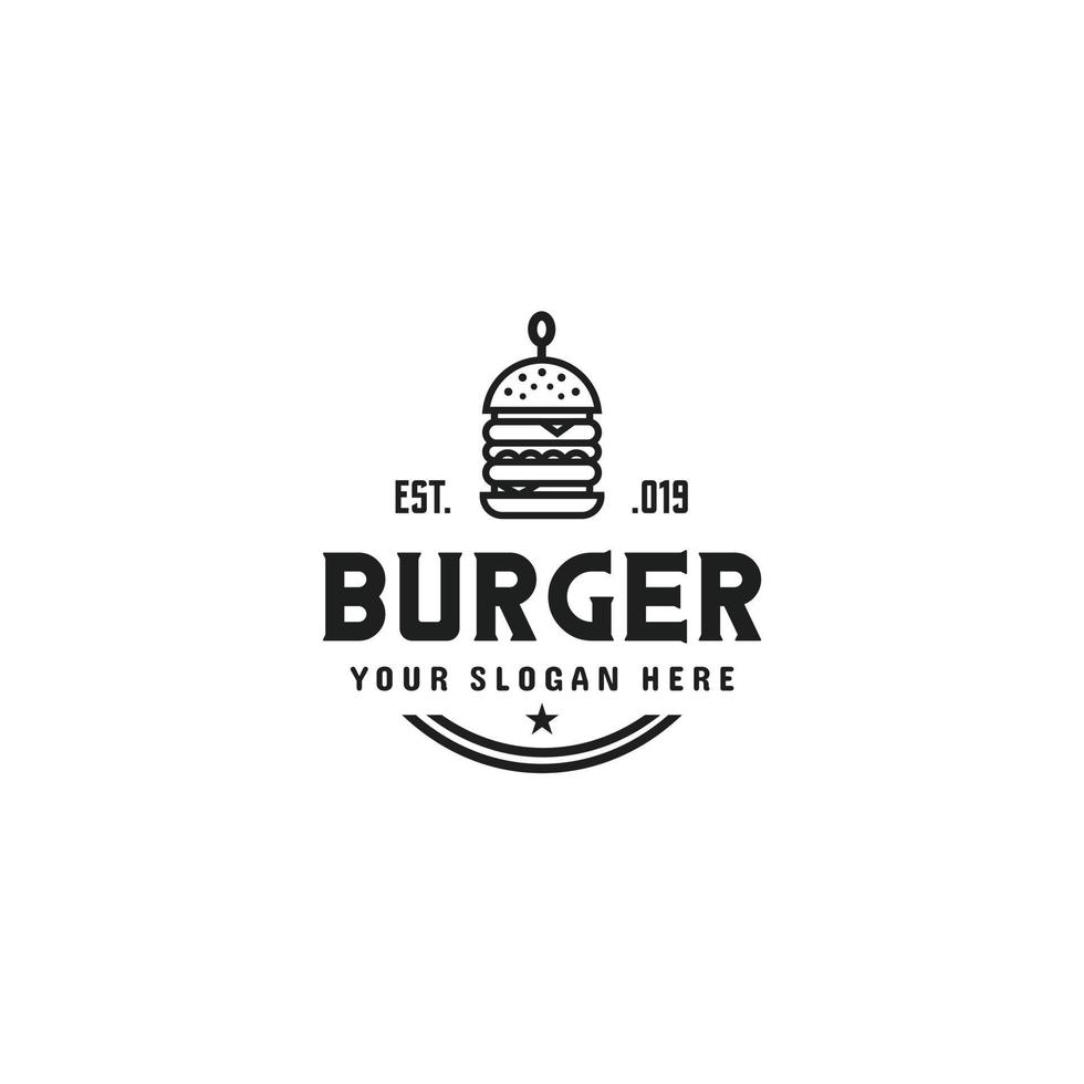 hambúrguer hambúrguer grande hambúrguer, inspiração de design de logotipo de restaurante vetor