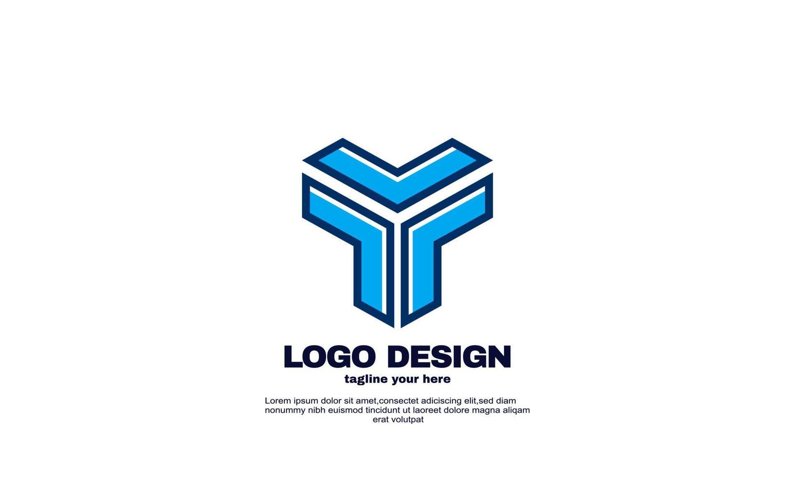 estoque vetor abstrato criativo azul inspiração logotipo geométrico vetor de design moderno