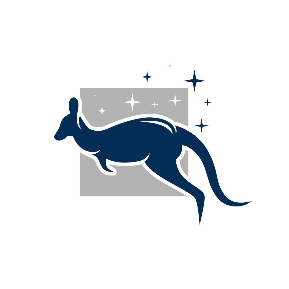 logotipo de ilustração animal canguru pulando vetor