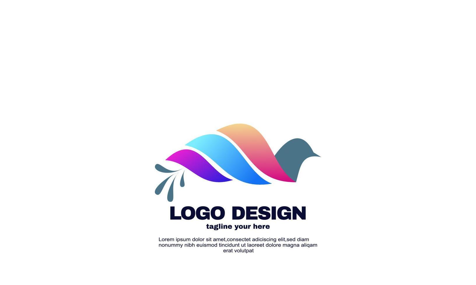 vetor de estoque vetor de design de cor gradiente de logotipo de pássaro voador criativo abstrato