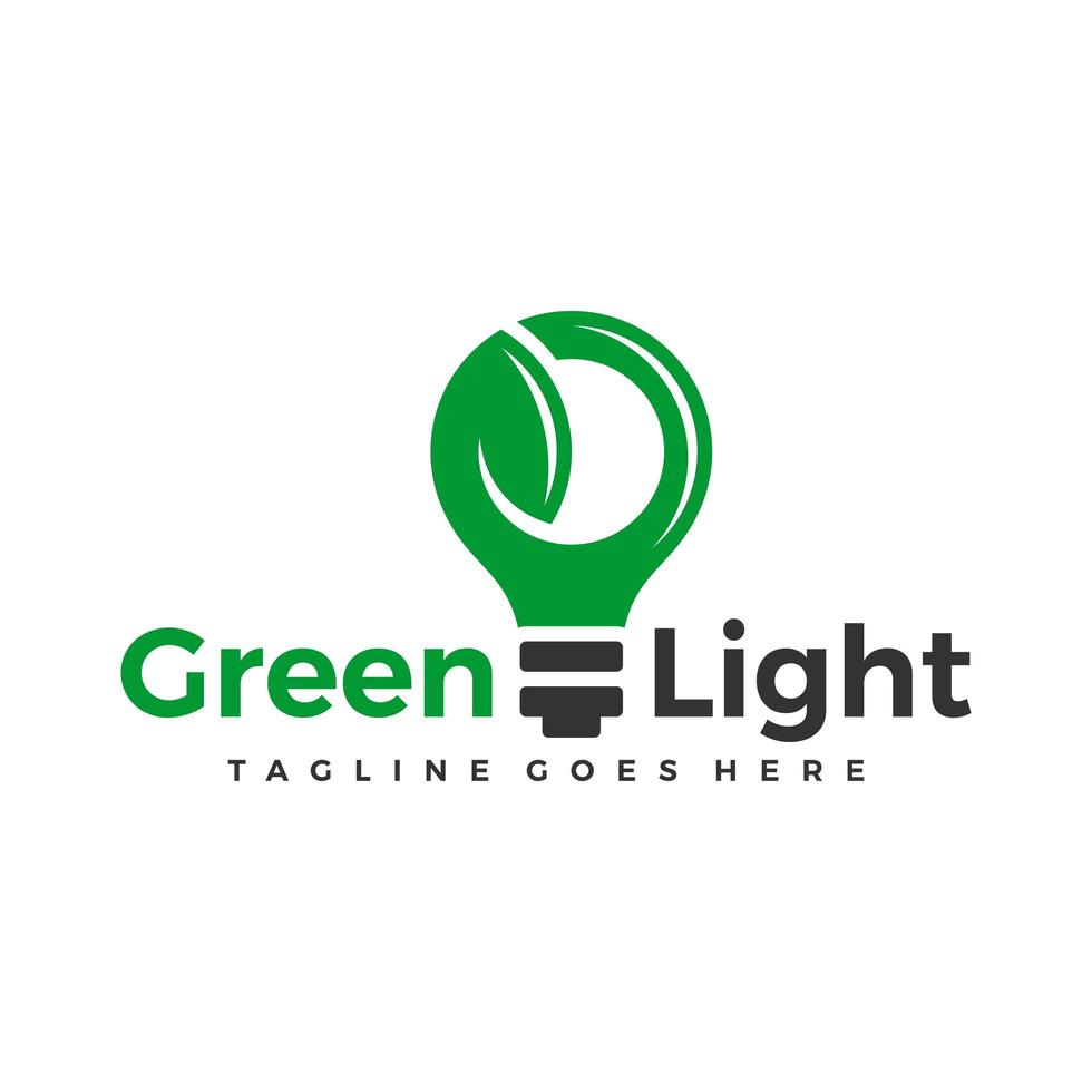 logotipo de ilustração de iluminação de luz verde vetor