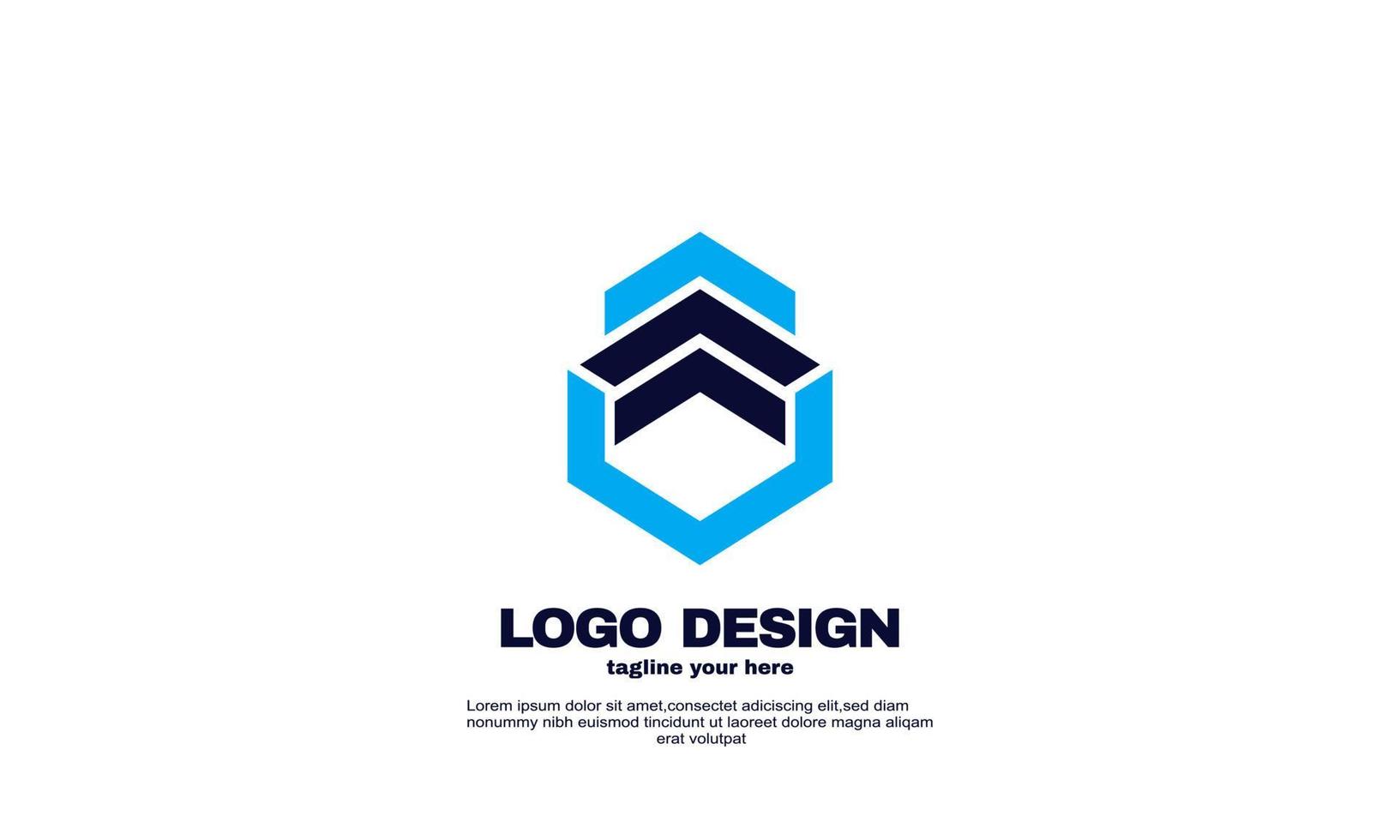 estoque vetor empresa corporativa criativa negócios ideia simples design de hexágono elemento de logotipo modelo de design de identidade de marca