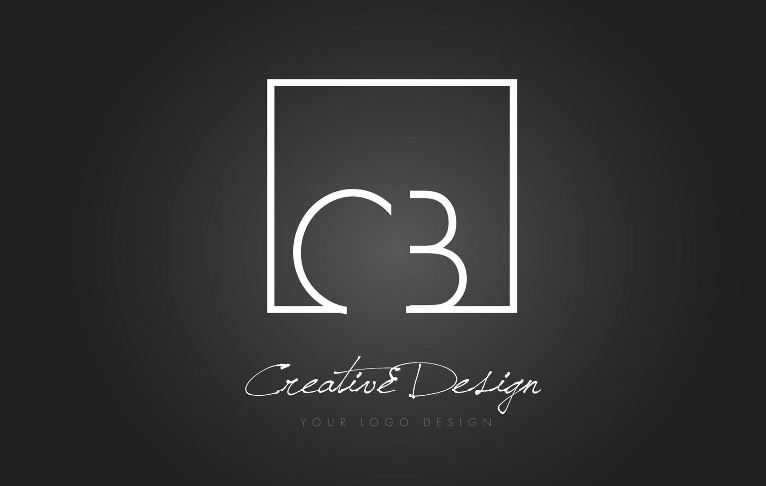 design do logotipo da letra cb moldura quadrada com cores preto e branco. vetor