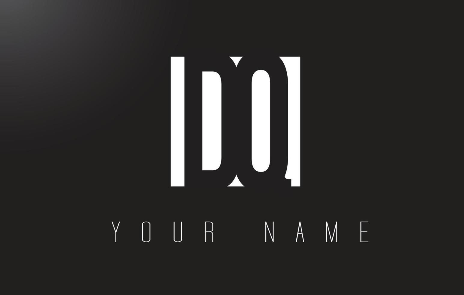 logotipo da letra dq com design de espaço negativo preto e branco. vetor
