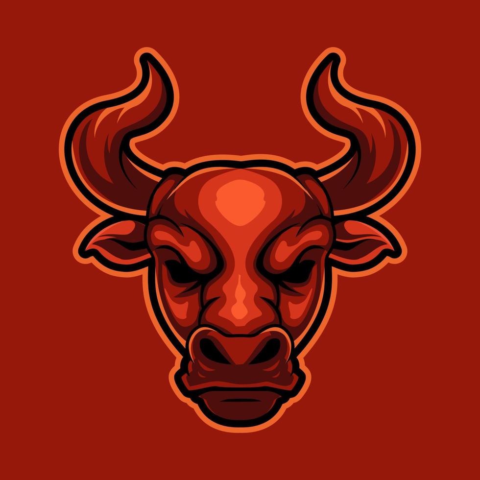 mascote bull esport para logotipo de esportes e esports vetor