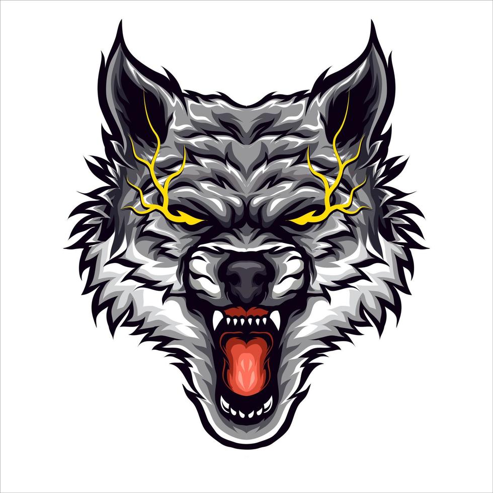 mascote lobo para logotipo de esportes e esports vetor