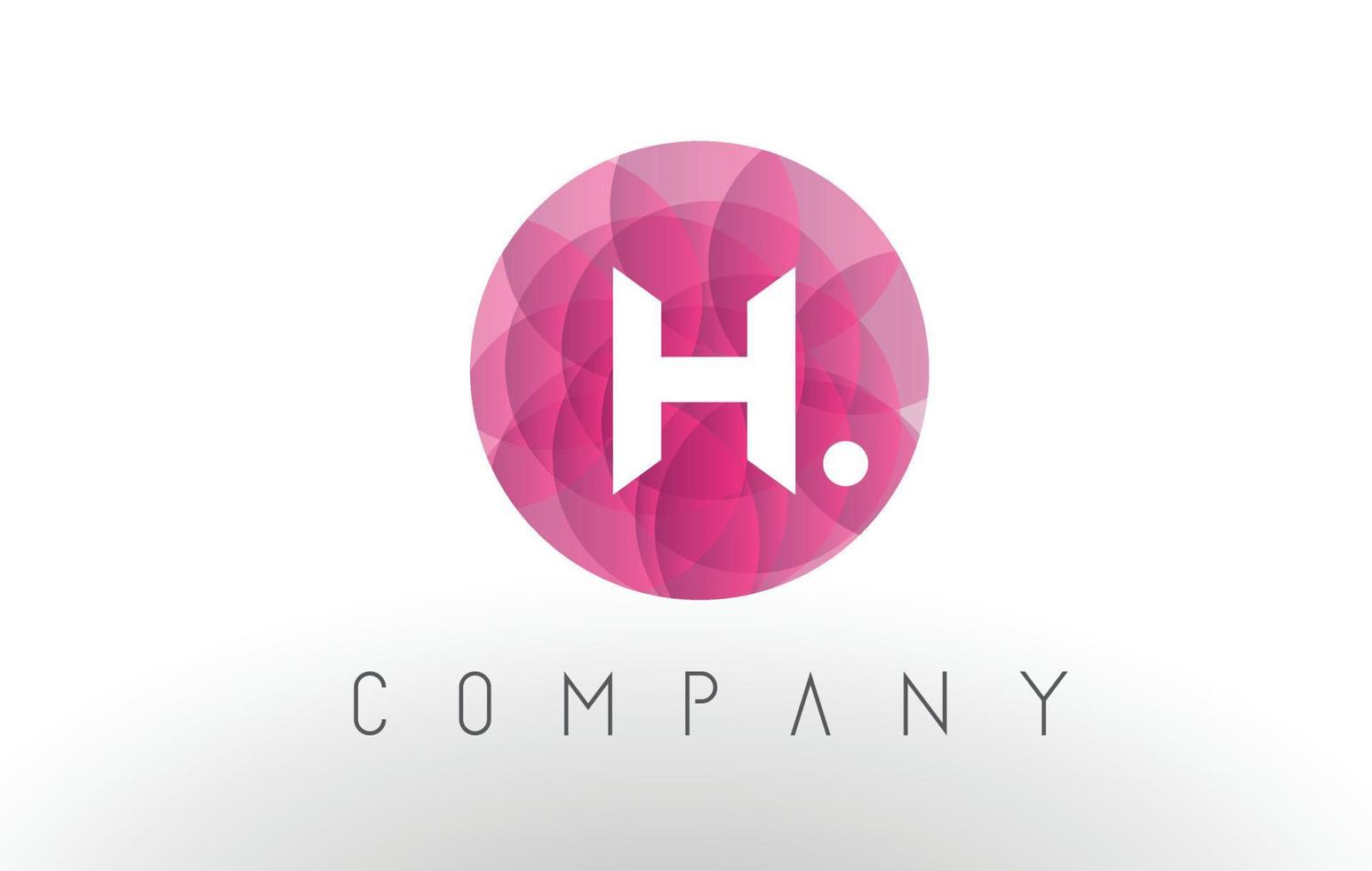 design do logotipo da letra h com padrão circular roxo. vetor