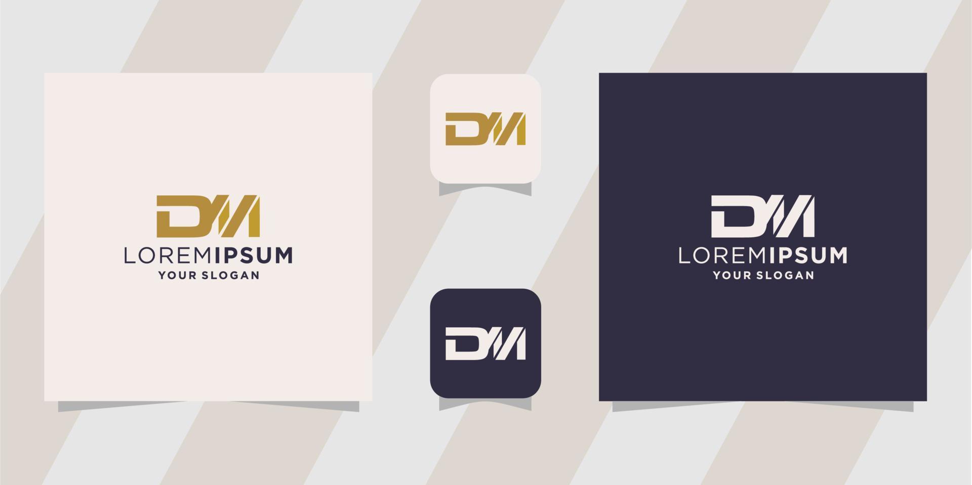 modelo de logotipo da letra dm md vetor