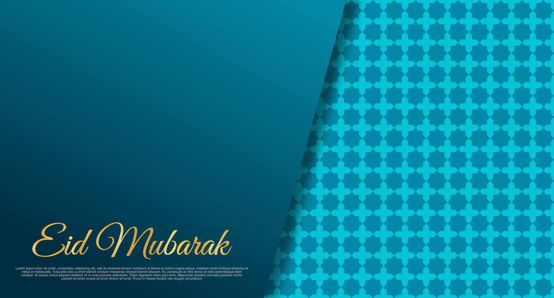 eid mubarak banner de férias com inscrição manuscrita dourada eid mubarak. ilustração vetorial vetor