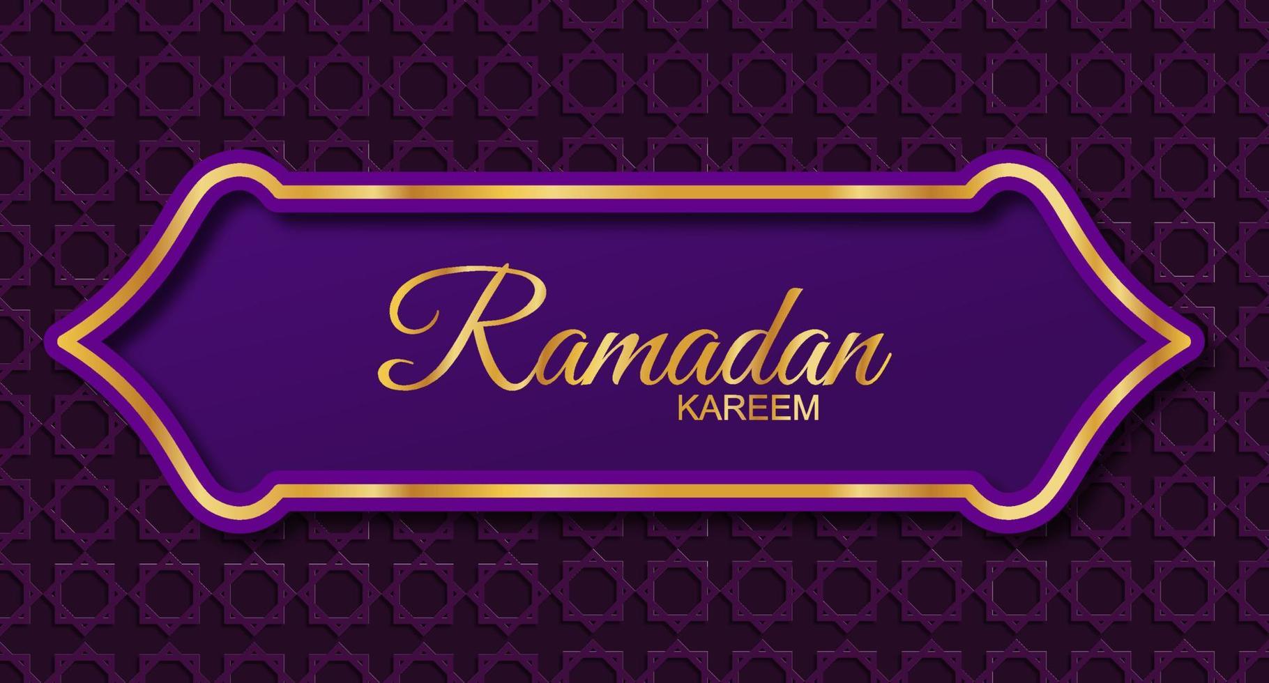 banner de luxo com uma combinação de linha dourada brilhante com estilo 3d. convite de cartão ramadan kareem para a comunidade muçulmana. ilustração vetorial vetor