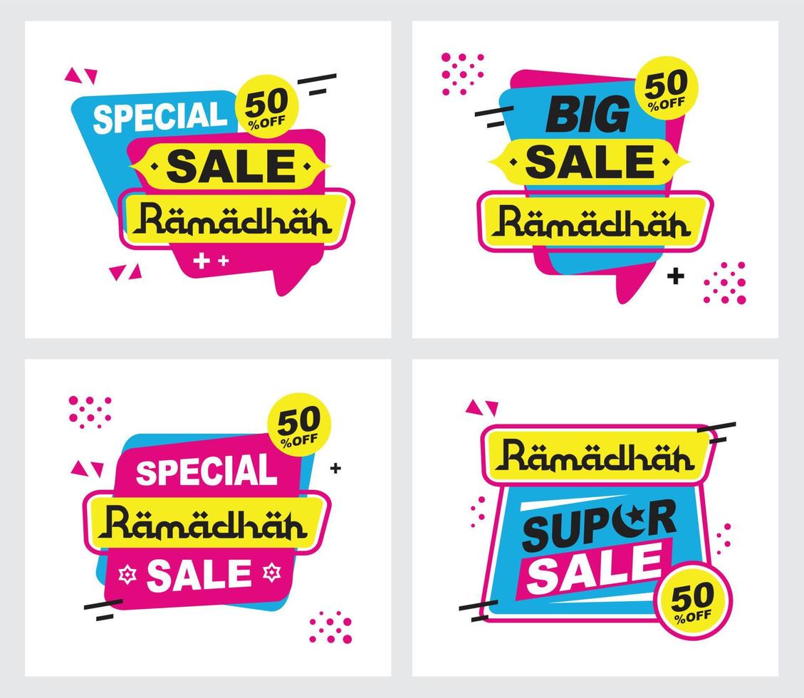 grande venda especial para ramadhan, venda instantânea, vetor de banner, super venda ramadhan