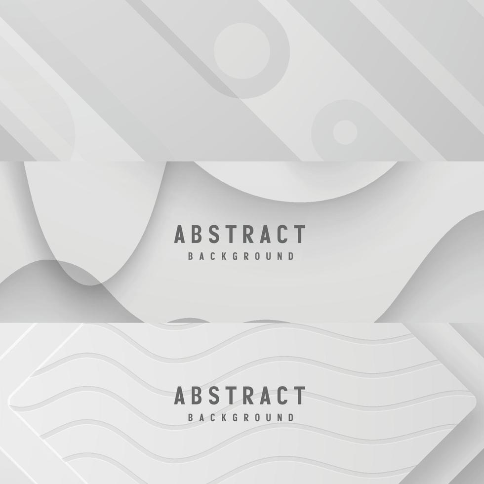 banner abstrato geométrico branco e cinza cor ilustração vetorial de fundo. vetor