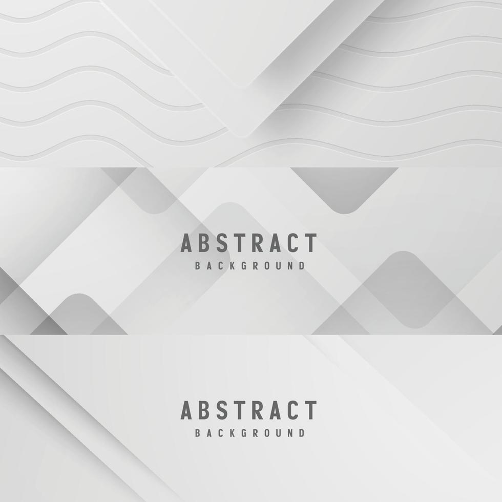 banner abstrato geométrico branco e cinza cor ilustração vetorial de fundo. vetor