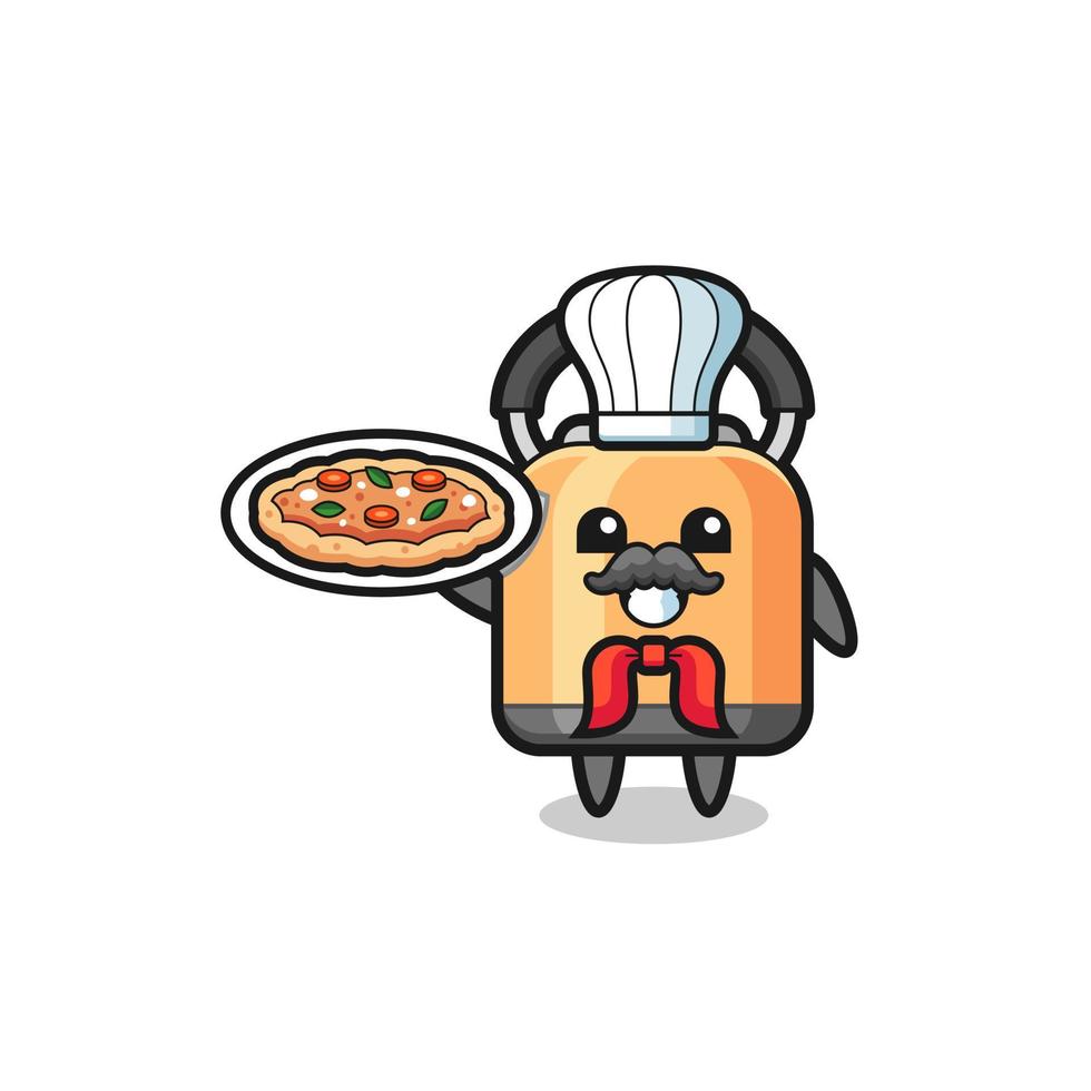 personagem de chaleira como mascote do chef italiano vetor