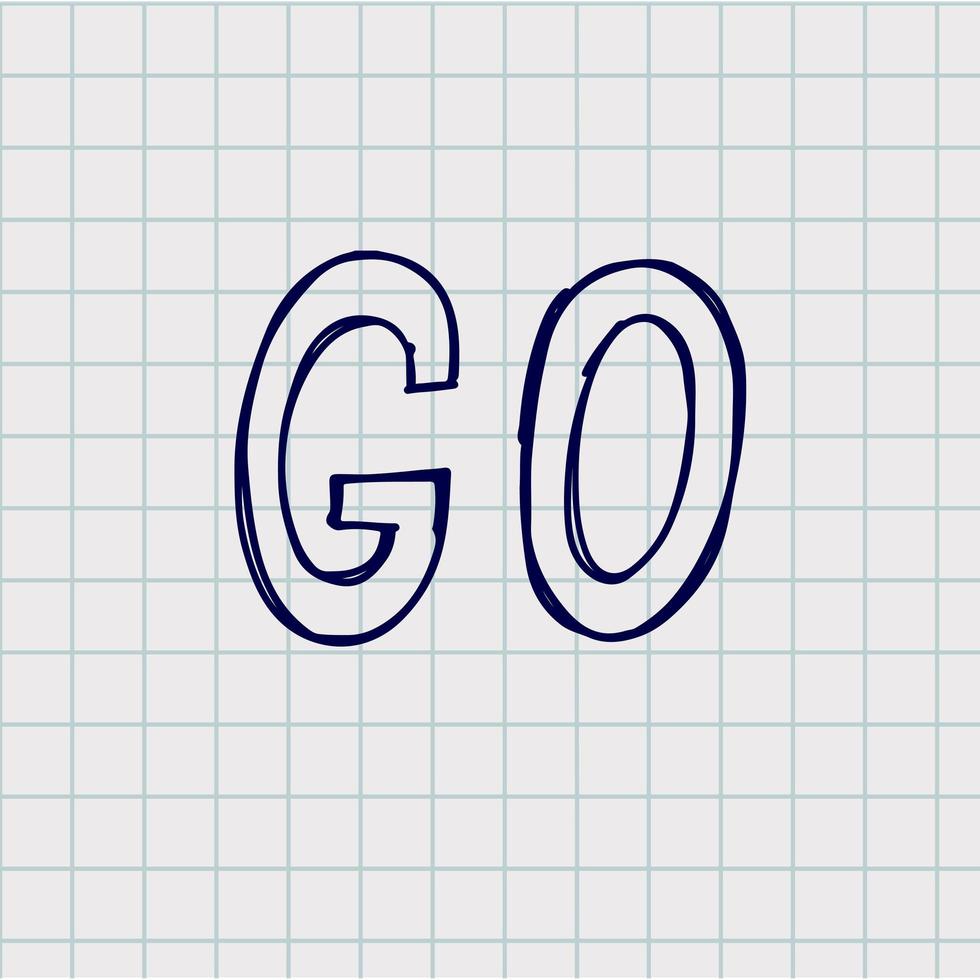 go Motivation Design Mão Letras Texto Ilustração em vetor