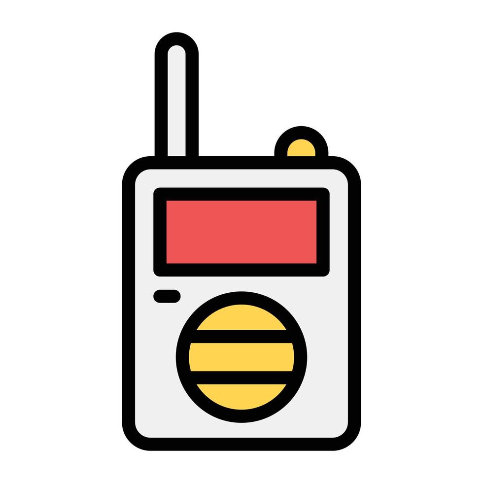 um botão de celular vintage, ícone de walkie talkie em design plano vetor