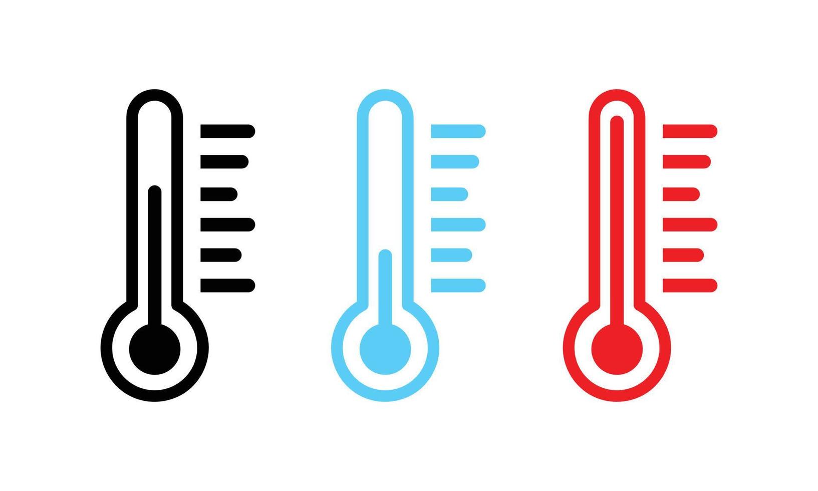 vários indicadores de temperatura com ilustrações de termômetro vetor