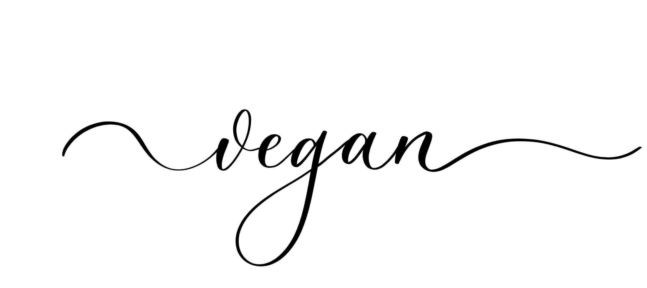 vegan - inscrição caligráfica vetorial com linhas suaves. vetor
