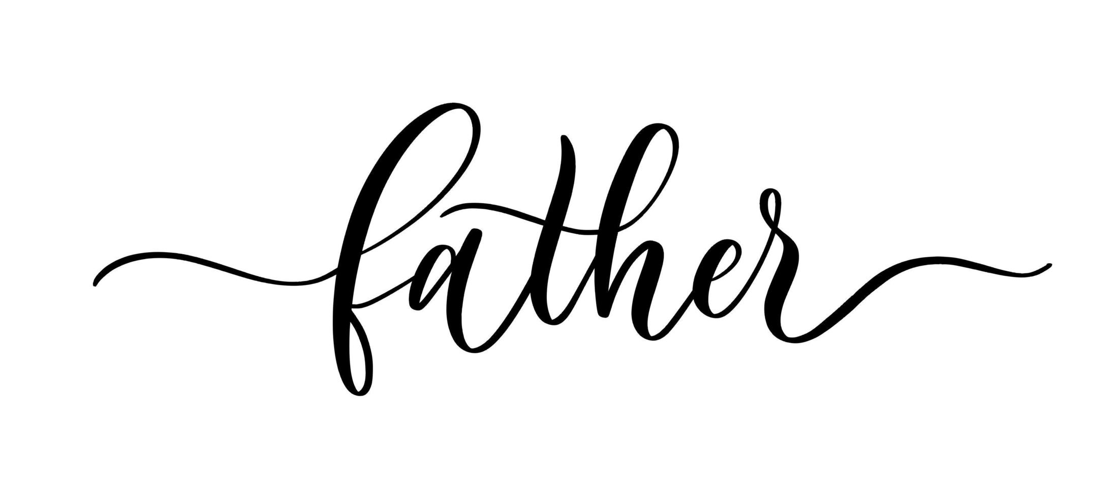 inscrição caligráfica de vetor pai com linhas suaves. ilustração de letras de mão minimalista no dia dos pais feliz.