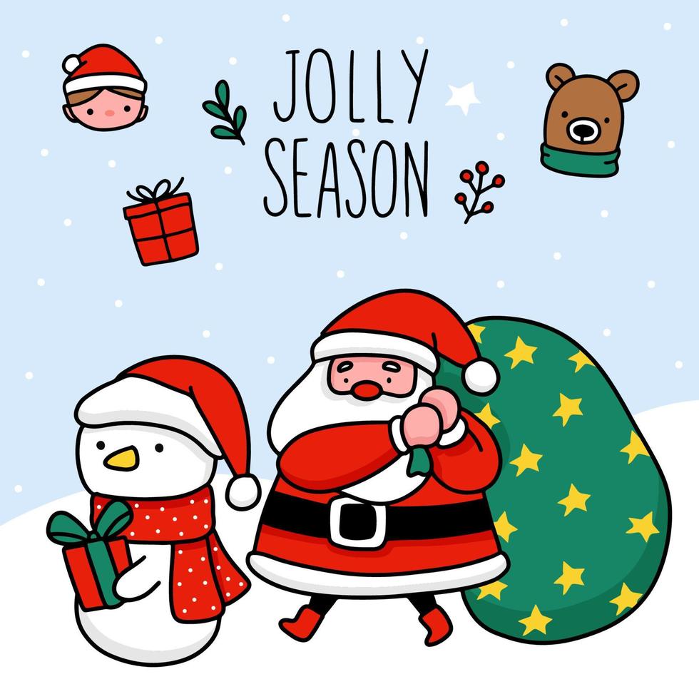 saudação dos desenhos animados do cartão de natal com ilustração vetorial de letras vetor