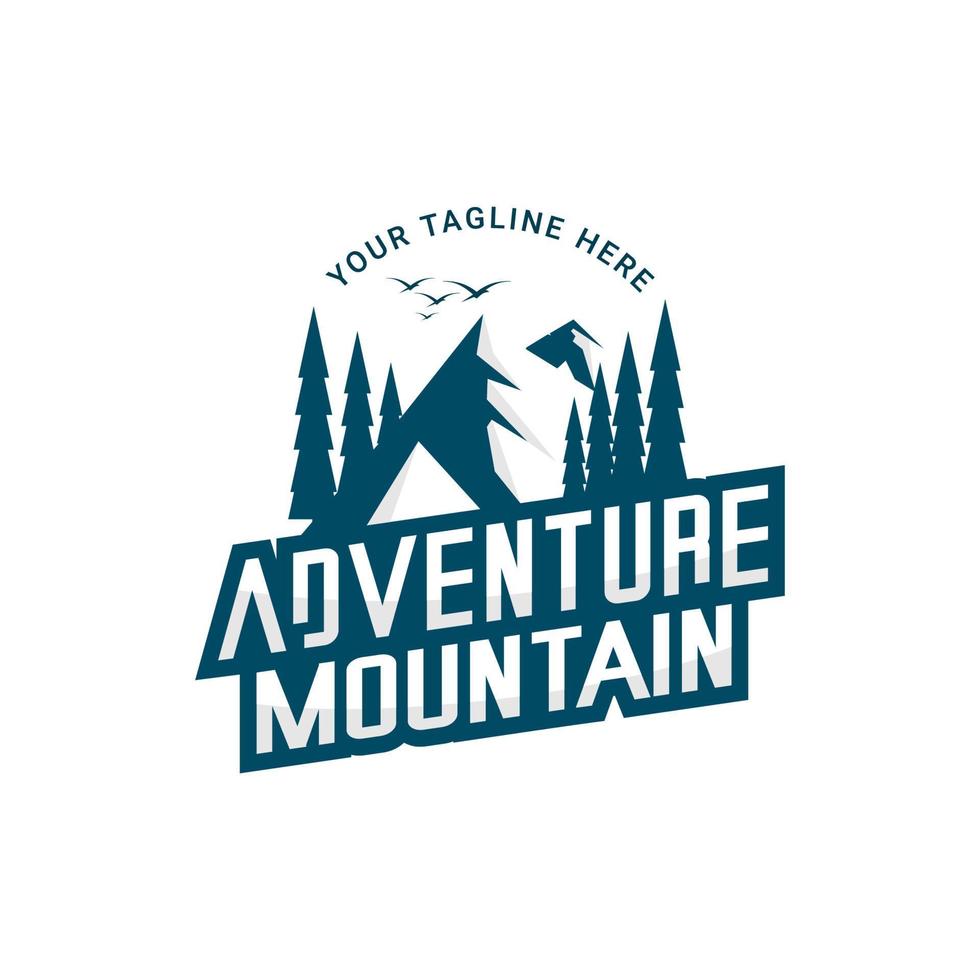 vetor de logotipo de aventura de montanha
